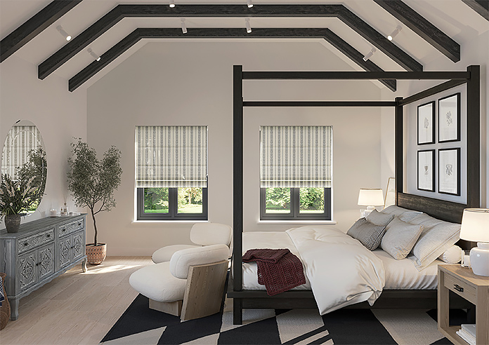 Laurel Stripe, Warm Grey - Roman Blind - Image 8